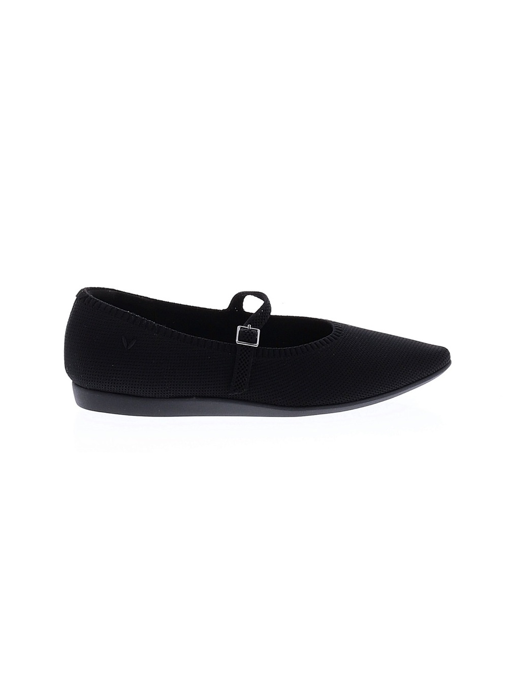 Vivaia Black Knit Pointed Toe Mary Jane Flats - Picture 4 of 4